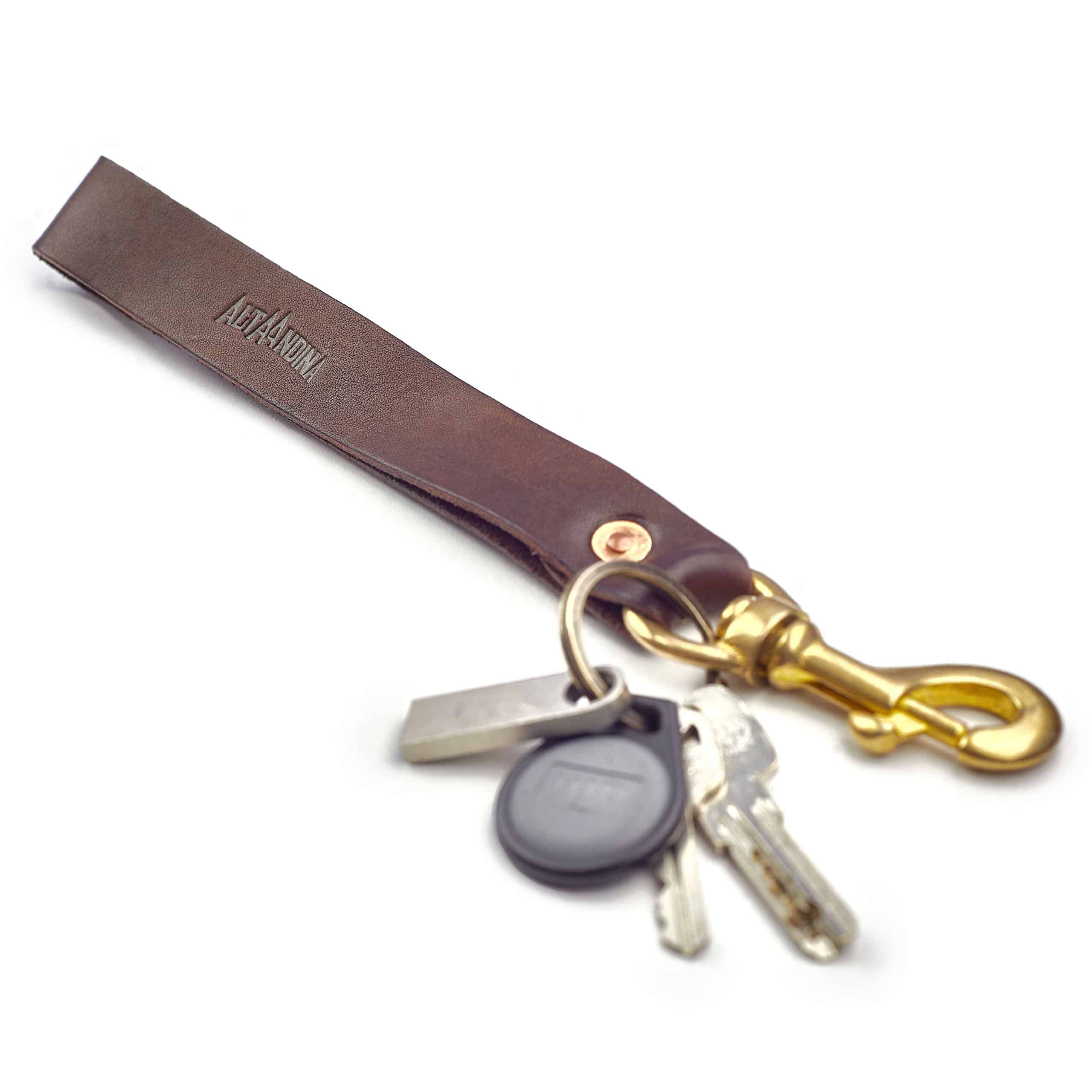 Genuine Leather Wristlet Keyring / Key Fob / Keychain Wrist 