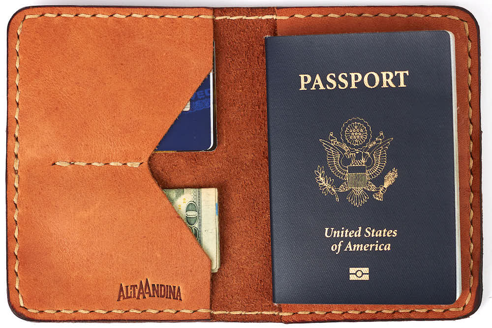 Leather Passport Holder (Natural) - Alta Andina