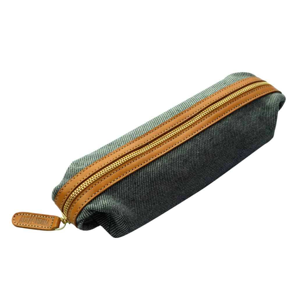 Eco-Friendly Pencil Pouch | Leather Accents, YKK Zipper (Grey) - Alta ...