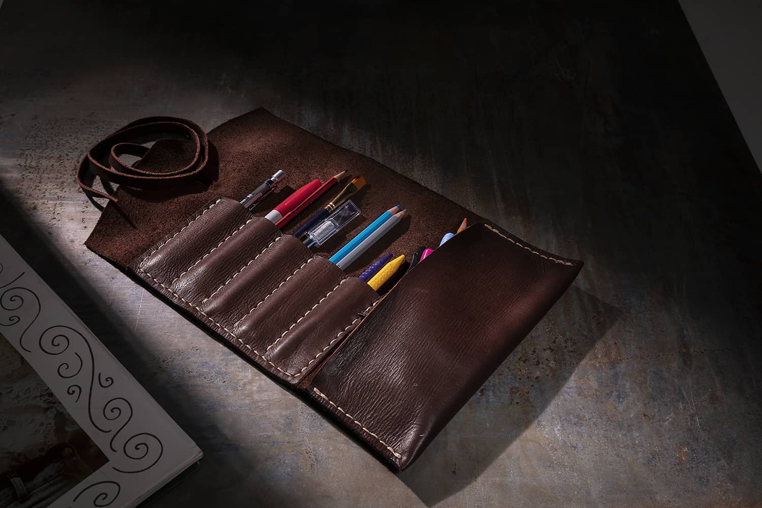 Wholesale Leather pencil case, Leather pen case, pen pouch, Pen